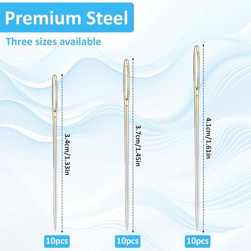 30Pcs Cross Stitch Needles Tapestry Needles 22 & 24 & 26 Large-Eye for Hand Sewing Gauge Blunt Tip Blunt Needle for Cross Stitch and More in Kuwait
