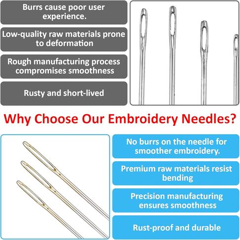 30Pcs Cross Stitch Needles Tapestry Needles 22 & 24 & 26 Large-Eye for Hand Sewing Gauge Blunt Tip Blunt Needle for Cross Stitch and More in Kuwait
