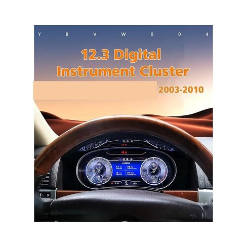 مقاييس سيارة 12.3 بوصة متوافقة مع فولكس فاجن طوارق 2003-2010 لوحة رقمية لوحة أجهزة قمرة القيادة الافتراضية أندرويد أوتو in Kuwait