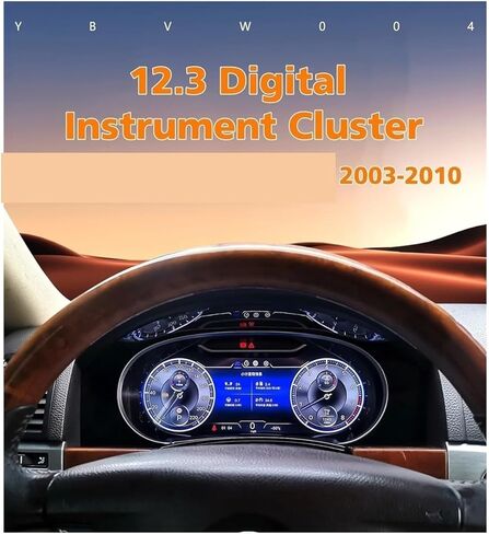مقاييس سيارة 12.3 بوصة متوافقة مع فولكس فاجن طوارق 2003-2010 لوحة رقمية لوحة أجهزة قمرة القيادة الافتراضية أندرويد أوتو in Kuwait