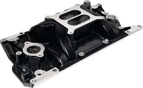 For Chevy SBC 350 Vortec 1996-UP Dual Plane Aluminum Satin Intake Manifold (Black) in Saudi Arabia