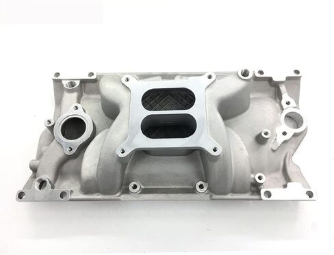 For Chevy SBC 350 Vortec 1996-UP Dual Plane Aluminum Satin Intake Manifold (Black) in Saudi Arabia