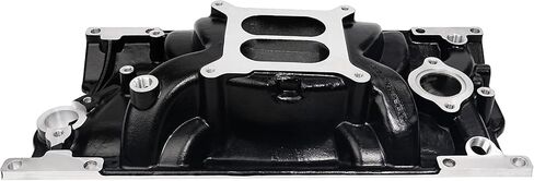 For Chevy SBC 350 Vortec 1996-UP Dual Plane Aluminum Satin Intake Manifold (Black) in Saudi Arabia