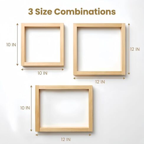 Mluyeri Needlepoint Stretcher Bars, 8Pcs Wooden Canvas Frame Kit with 50 Tacks and Installation Tools, Suitable for Needlework Embroidery Oil Painting, Art Craft Supplies for DIY Artists and Hobbyists in Kuwait