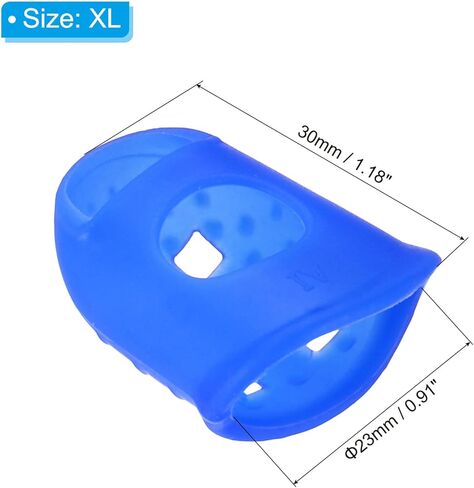 0.91 Inch Rubber Finger Tips, 20 Pack Silicone Thumb Fingertip Protector Covers Pads Thimble for Guitar Playing Office Counting Sewing, Blue, Clear XL Size in Kuwait