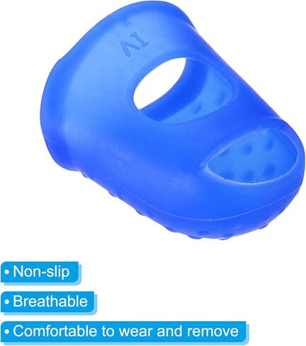 0.91 Inch Rubber Finger Tips, 20 Pack Silicone Thumb Fingertip Protector Covers Pads Thimble for Guitar Playing Office Counting Sewing, Blue, Clear XL Size in Kuwait