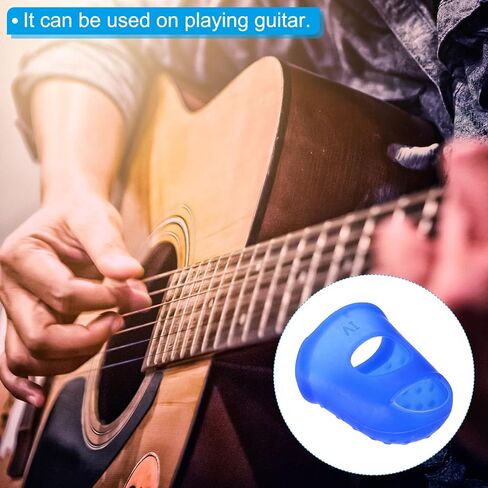 0.91 Inch Rubber Finger Tips, 20 Pack Silicone Thumb Fingertip Protector Covers Pads Thimble for Guitar Playing Office Counting Sewing, Blue, Clear XL Size in Kuwait