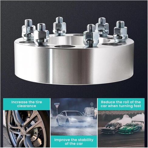4 Pcs 6x139.7 Wheel Spacer Compatible For Toyota Landcruiser 40 60 75 80 Series 50mm M12x1.5 Adapters 6x5.5" 50mm Compatible For Patrol Hilux in Kuwait