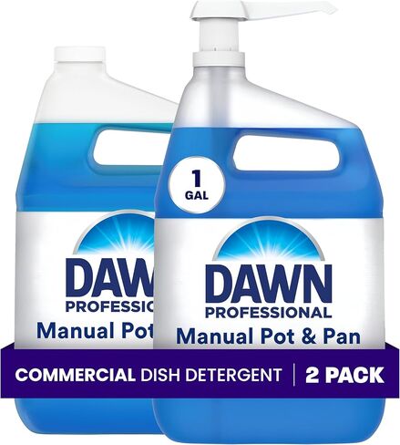 Dawn Professional Manual Pot and Pan Detergent, Dish Soap, Liquid Concentrate, 1 Gallon with 1 Pump (Pack of 2) in Saudi Arabia