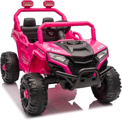 Gecheer 12V 2WD Kids Ride-On UTV للأعمار من 3-5 - 2.4G جهاز تحكم عن بعد، شريط مضاد للتصادم، هيكل مرتفع، تعليق رباعي العجلات، إطارات مضادة للانزلاق، بطارية لمدة ساعتين، موسيقى بلوتوث in Kuwait