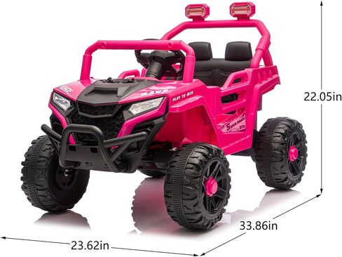 Gecheer 12V 2WD Kids Ride-On UTV للأعمار من 3-5 - 2.4G جهاز تحكم عن بعد، شريط مضاد للتصادم، هيكل مرتفع، تعليق رباعي العجلات، إطارات مضادة للانزلاق، بطارية لمدة ساعتين، موسيقى بلوتوث in Kuwait