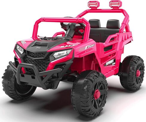 Gecheer 12V 2WD Kids Ride-On UTV للأعمار من 3-5 - 2.4G جهاز تحكم عن بعد، شريط مضاد للتصادم، هيكل مرتفع، تعليق رباعي العجلات، إطارات مضادة للانزلاق، بطارية لمدة ساعتين، موسيقى بلوتوث in Kuwait