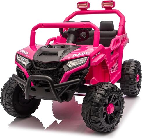 Gecheer 12V 2WD Kids Ride-On UTV للأعمار من 3-5 - 2.4G جهاز تحكم عن بعد، شريط مضاد للتصادم، هيكل مرتفع، تعليق رباعي العجلات، إطارات مضادة للانزلاق، بطارية لمدة ساعتين، موسيقى بلوتوث in Kuwait