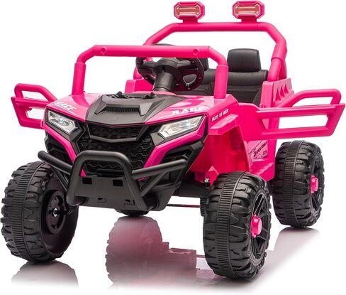 Gecheer 12V 2WD Kids Ride-On UTV للأعمار من 3-5 - 2.4G جهاز تحكم عن بعد، شريط مضاد للتصادم، هيكل مرتفع، تعليق رباعي العجلات، إطارات مضادة للانزلاق، بطارية لمدة ساعتين، موسيقى بلوتوث in Kuwait