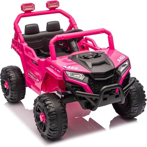 Gecheer 12V 2WD Kids Ride-On UTV للأعمار من 3-5 - 2.4G جهاز تحكم عن بعد، شريط مضاد للتصادم، هيكل مرتفع، تعليق رباعي العجلات، إطارات مضادة للانزلاق، بطارية لمدة ساعتين، موسيقى بلوتوث in Kuwait