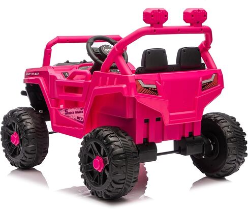 Gecheer 12V 2WD Kids Ride-On UTV للأعمار من 3-5 - 2.4G جهاز تحكم عن بعد، شريط مضاد للتصادم، هيكل مرتفع، تعليق رباعي العجلات، إطارات مضادة للانزلاق، بطارية لمدة ساعتين، موسيقى بلوتوث in Kuwait