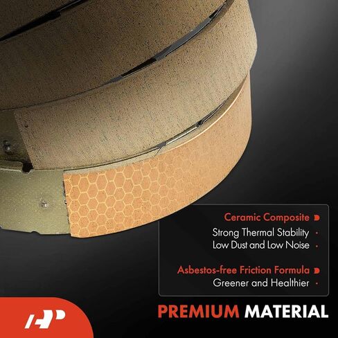 A-Premium Pack of 4 Rear Ceramic Drum Brake Shoes Set Compatible with Toyota Sienna 2004 2005 2006 2007 2008 2009 2010 in Kuwait