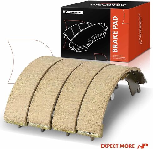 A-Premium Pack of 4 Rear Ceramic Drum Brake Shoes Set Compatible with Toyota Sienna 2004 2005 2006 2007 2008 2009 2010 in Kuwait