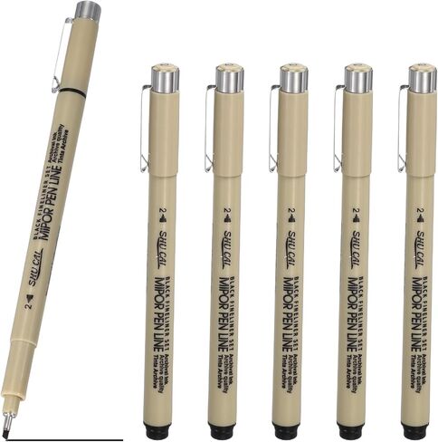 PATIKIL Fineliner Pens, 6 Pcs 003 0.15mm Fineliner Marker Black Waterproof Ink Archival Drawing Pens Art Supplies Set for Sketching Journaling Scrapbooking Artist Illustration in Kuwait