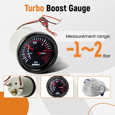 2 52mm Digital Boost Gauge 0-30psi 1-2bar Pressure Turbo Meter LED Display in Kuwait