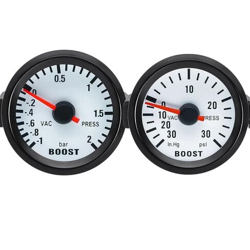 AD 52mm Car Turbo Boost Gauge Turbin-30~30 PSI-1~2 Bar Blue Backlight Pointer Clock Vacuums Round Instrument Tracker Meter Digit GAUG New 2026 Electronic & Accessories in Kuwait
