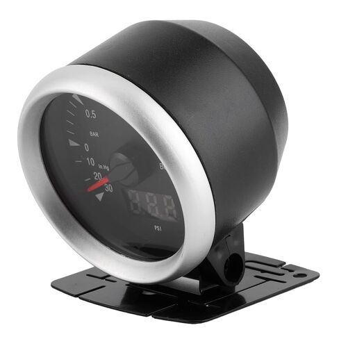 60mm 12V Universal Car Turbo Boost Gauge, Peak Value Display with LED Light for Most 12V Cars, Measurement Range 30 to 2.5 BAR in Kuwait