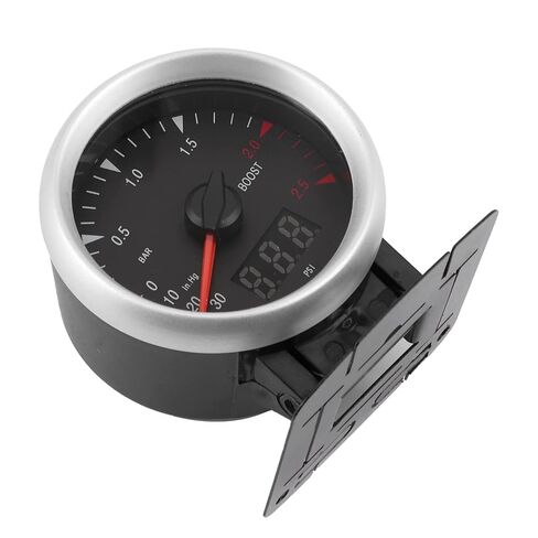 60mm 12V Universal Car Turbo Boost Gauge, Peak Value Display with LED Light for Most 12V Cars, Measurement Range 30 to 2.5 BAR in Kuwait
