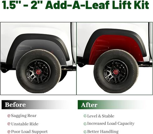 طقم رفع خلفي 1.5 بوصة - 2 بوصة متوافق مع 1995-2023 Tacoma 2WD 4WD TRD SR5 مع دبابيس محاذاة ممتدة ومنصات عازلة in Kuwait