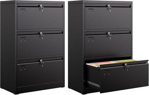 2 Drawer File Cabinet with Lock, Under Desk Metal Rolling Filing Cabinet for Letter/Legal Size Folder, Mobile File Cabinet with 5 Wheels (Anti-Tilt) for Home Office, Assembly Required, White in Kuwait