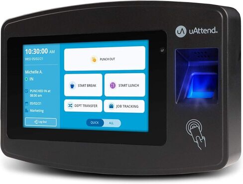 uAttend JR1000 Biometric Fingerprint, RFID, PIN Time Clock for Small Business - Cloud-Based Attendance System with Optional Payroll Integration - All-in-One System in Kuwait