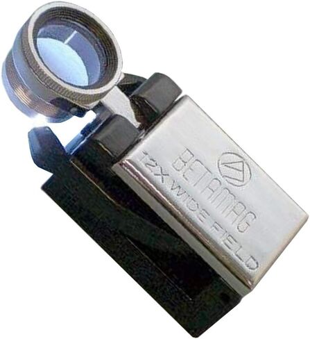 Beta BETAMAG12XWLED Hand-held 12X Wide Field Magnifier with Dual LED, 5/16" Field of View, Threaded Lens Barrel, Locking Ring Barrel, Scratch Resistant Lenses, Distortion Free Viewing in Kuwait