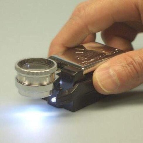 Beta BETAMAG12XWLED Hand-held 12X Wide Field Magnifier with Dual LED, 5/16" Field of View, Threaded Lens Barrel, Locking Ring Barrel, Scratch Resistant Lenses, Distortion Free Viewing in Kuwait