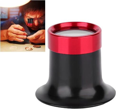 10X Magnifier Loupe, Lightweight Aluminum Alloy Durable Red Black Design, Watch Repair Magnifier, High Precision 10X Optical Lens for Watchmakers, Jewelers, Hobbyists, Electronics in Kuwait