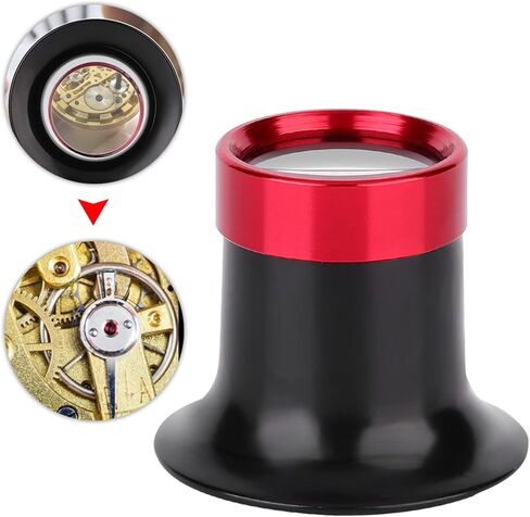 10X Magnifier Loupe, Lightweight Aluminum Alloy Durable Red Black Design, Watch Repair Magnifier, High Precision 10X Optical Lens for Watchmakers, Jewelers, Hobbyists, Electronics in Kuwait