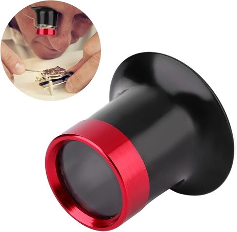 10X Magnifier Loupe, Lightweight Aluminum Alloy Durable Red Black Design, Watch Repair Magnifier, High Precision 10X Optical Lens for Watchmakers, Jewelers, Hobbyists, Electronics in Kuwait