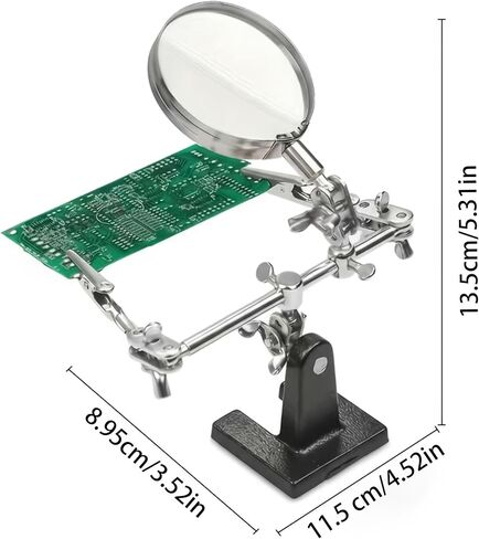 Magnifying Glass Vise with 360° Rotatable & Heavy-Duty Clamping System - Adjustable Angle Magnifier for Electronics Repair, Jewelry Making, Hobbyists, Precision Workbench (No Power Required) in Kuwait