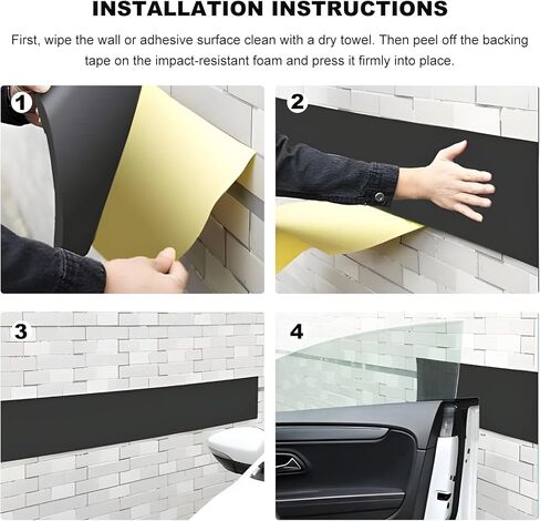 2 PCS Garage Wall Protector, 1/6" Thick Car Door Protector Anti-Collision Parking Aid Padding, Waterproof EVA Foam Pad Self Adhesive Garage Wall Guard for Car Door Protection in Kuwait
