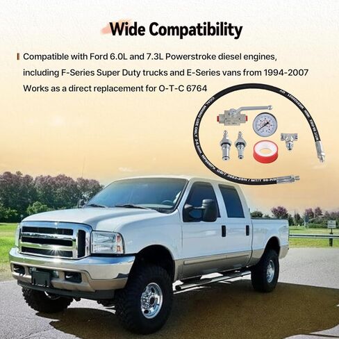 مجموعة خاصة لأداة اختبار الهواء بنظام زيت الضغط العالي IPR متوافقة مع محركات الديزل Ford 6.0L و7.3L Powerstroke، واختبار الهواء شديد التحمل لتشخيص تسرب HPOP in Kuwait