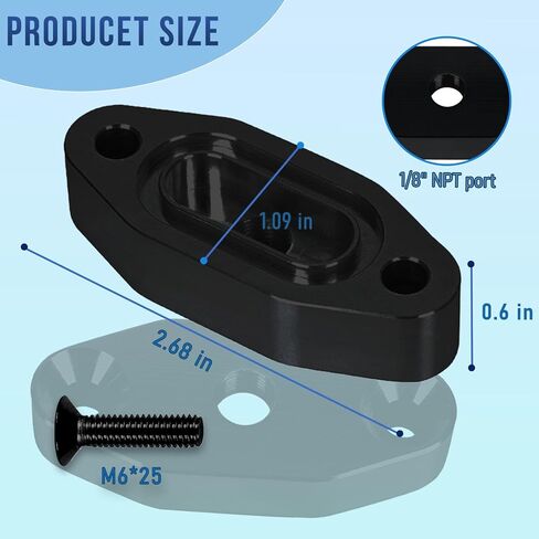 LS Oil Port Adapter 1/8" NPT Turbo Oil Feed Plate, LS Oil Pressure Sensor Adapter, LS Billet Port Plate for LS1 LSX LS3 LQ4 LQ9 LR4 L33 LS2 LH6 L92 L76 L98 L9H L20 L94 LZ1 L99 L96 LC8 L77 Black in Kuwait