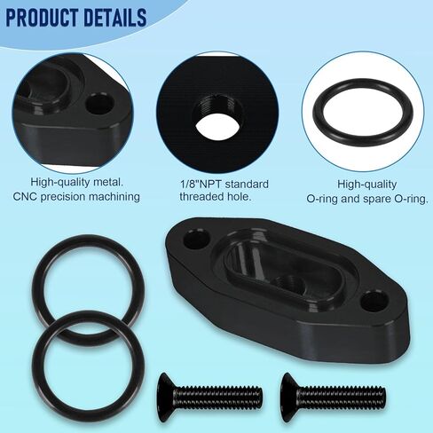 LS Oil Port Adapter 1/8" NPT Turbo Oil Feed Plate, LS Oil Pressure Sensor Adapter, LS Billet Port Plate for LS1 LSX LS3 LQ4 LQ9 LR4 L33 LS2 LH6 L92 L76 L98 L9H L20 L94 LZ1 L99 L96 LC8 L77 Black in Kuwait