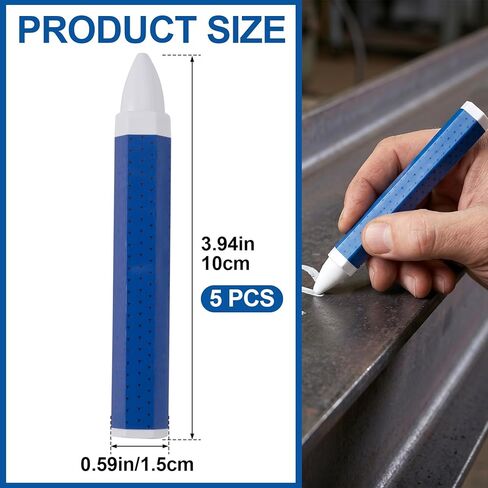 5 Pcs White Tire Marking Crayons, 3.94x0.59 Inches Tire Marker for Lumber Crayons, Industrial Wax Sticks for Rubber, Leather in Kuwait