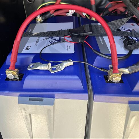Battery Cables - iGreely 6 Gauge Battery Power Inverter Cables with 5/16'' Lugs for Solar Panle Automotive Motorcycle RV & Marine Made with OFC Copper 1 Black & 1 Red 6AWG 1ft/30cm in Kuwait