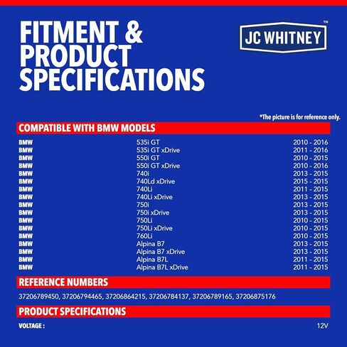 ضاغط تعليق هوائي JC Whitney JFBAJCWASC00042 - متوافق مع BMW 535i GT، 535i GT xDrive، 550i GT، 550i GT xDrive، 740i، 740Ld xDrive، 740Li، 740Li xDrive، 750i، 750i xDrive، 750Li in Kuwait