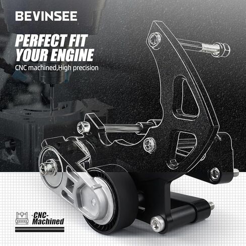 دعامة ضاغط تيار متردد Bevinsee LS Swap R4 مع حزام متوافق مع محرك شاحنة شيفروليه جي إم سي SUV LSX LS2 LS3 LS6 LQ LQ4 LQ9، مكيف الهواء مثلث فورتيك مع جانب الركاب الموتر in Kuwait