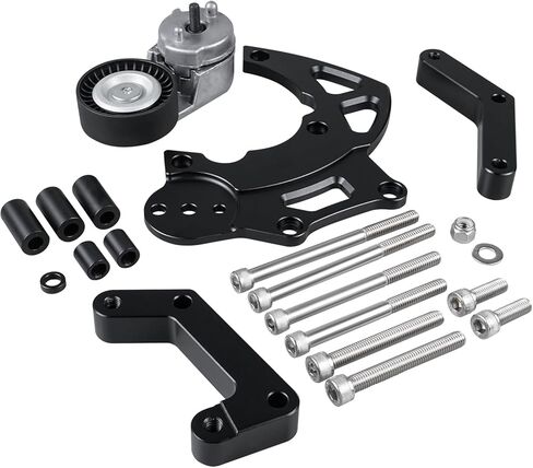 دعامة ضاغط تيار متردد Bevinsee LS Swap R4 مع حزام متوافق مع محرك شاحنة شيفروليه جي إم سي SUV LSX LS2 LS3 LS6 LQ LQ4 LQ9، مكيف الهواء مثلث فورتيك مع جانب الركاب الموتر in Kuwait