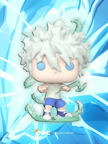 Epic Collectibles Pop Anime: Hunter X Hunter (HxH) - Killua Zoldyck Godspeed Exclusive Vinyl Figure Bundle with Compatible Funko Box Protector in Kuwait