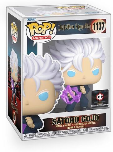 Epic Collectibles Pop Anime: Jujitsu Kaisen (JJK) - Satoru Gojo Unmasked with Hollow Purple Exclusive Vinyl Figure Included with Box Protector Compatible for Funko in Kuwait