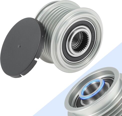 Alternator Freewheel Clutch Pulley for Audi A3 TT Quattro for Volkswagen Golf CC Eos GTI Beetle Jetta Passat Steel 6 Grooves Clockwise Clutch Pulley M16x1.5 535001210/022903119C in Kuwait