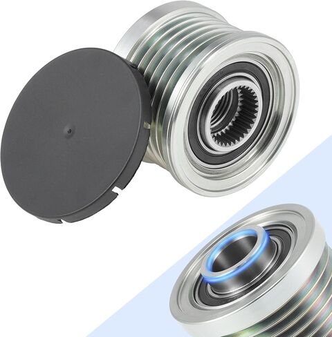 Alternator Freewheel Clutch Pulley for Nissan Cube Juke NV200 Sentra Versa L4 1.8L 1.6L 2.0L 2007-2014 Steel 6 Grooves Clockwise Clutch Pulley M17x1.5 231001FC1A/23151EL010 in Kuwait