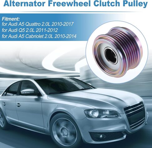 06H903119 Alternator Freewheel Clutch Pulley for Audi A5 Quattro 2.0L 2010-2017 for Audi Q5 2.0L 2011-2012 Overrunning Alternator Pulley Part 1 Set in Kuwait